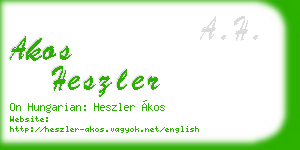 akos heszler business card