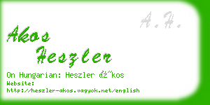 akos heszler business card